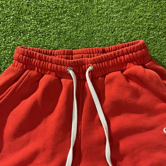 BoohooMan Streetwear Drawstring Red Cotton Shorts - Picture 4 of 9